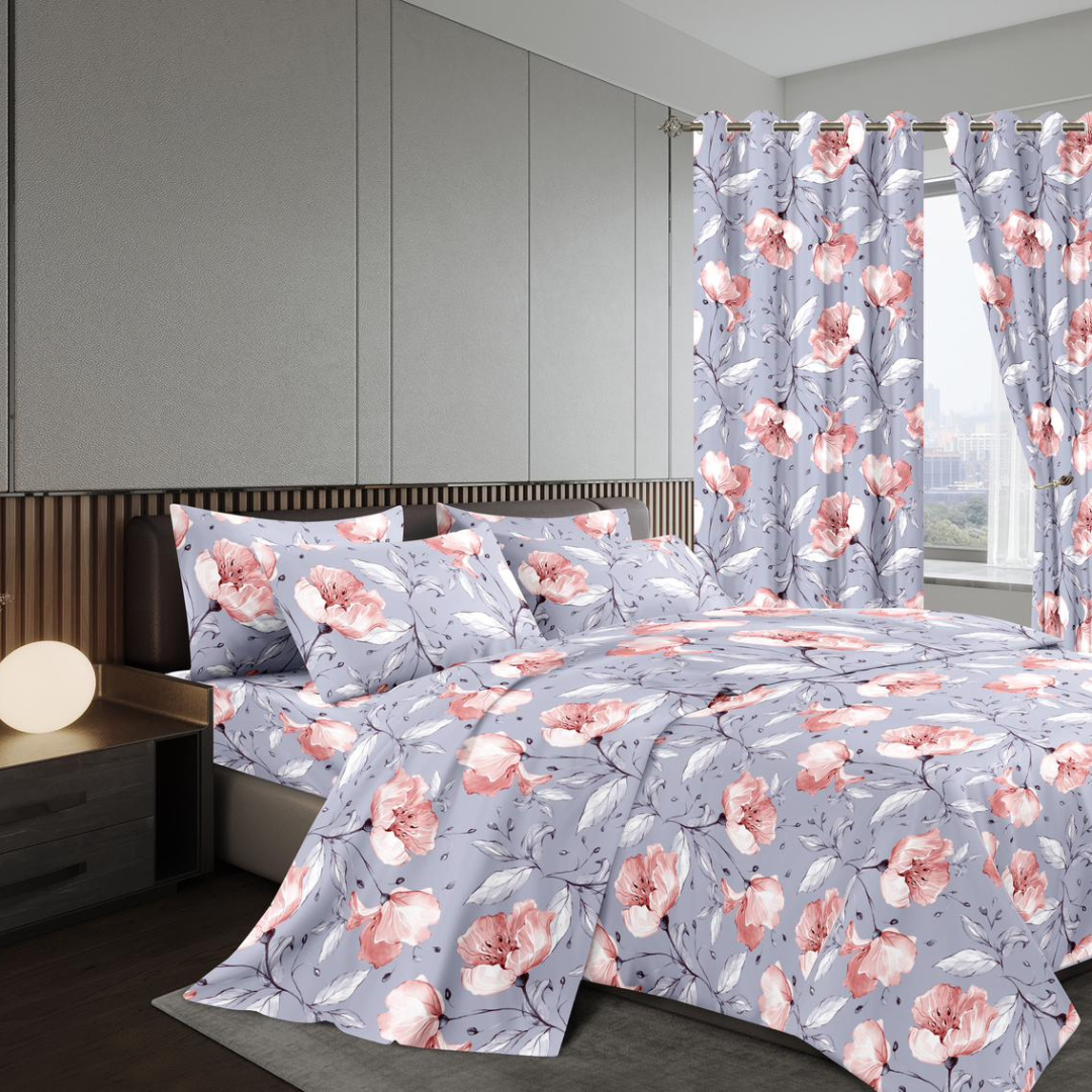 7pcs Curtain Duvet Set(02)